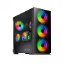 Caixa de PC SAVIO Prime X1 ARGB vidro Midi Tower preta – vidro temperado, ventoinha ARGB, suporte micro ATX/ATX