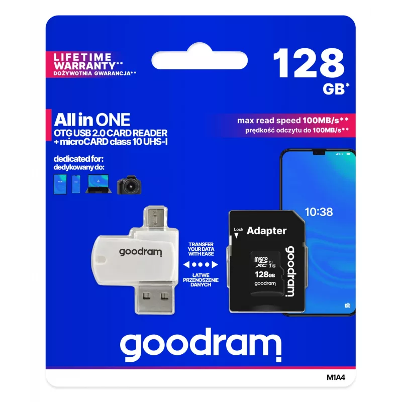 Goodram M1A4 All in One 128 GB MicroSDXC UHS-I Classe 10