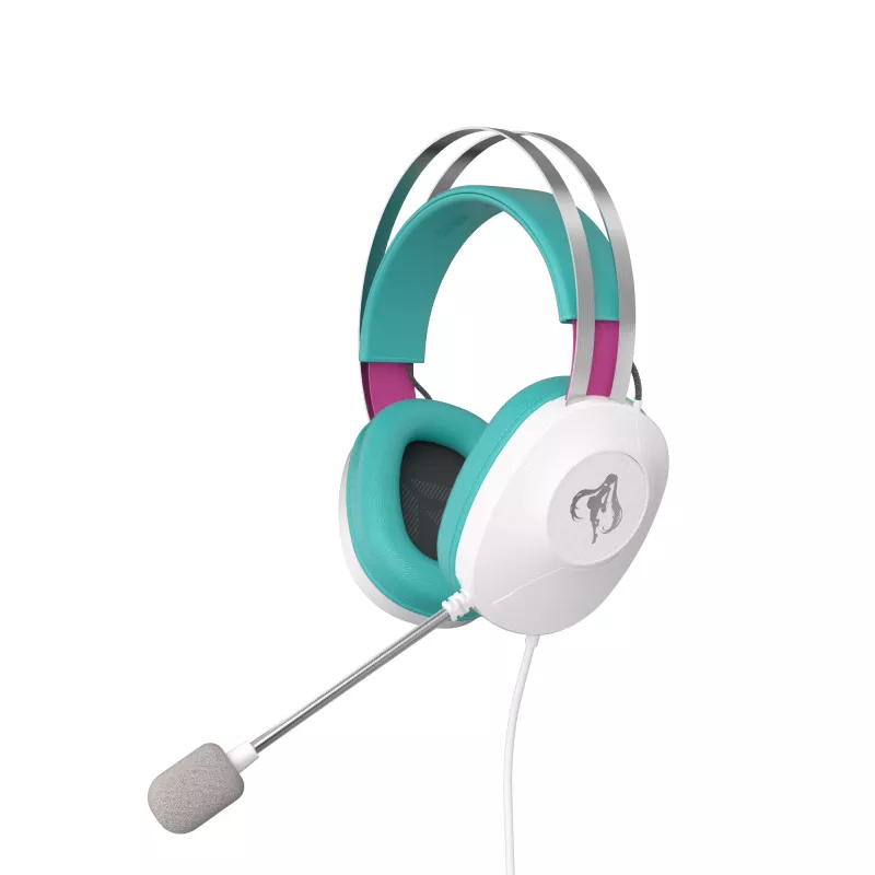 Headset ASUS TUF Gaming H1 Gen II Hatsune Miku Edition com fios arco de cabeça USB Type-A rosa, turquesa, branco