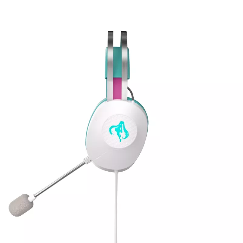 Headset ASUS TUF Gaming H1 Gen II Hatsune Miku Edition com fios arco de cabeça USB Type-A rosa, turquesa, branco