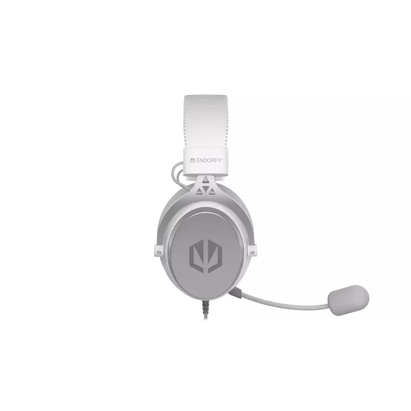 Auscultadores com microfone e fio ENDORFY VIRO Plus USB EY1A005, USB-A + ficha jack de 3,5 mm, 7.1, microfone amovível, 20–20000 Hz, cabo de 2,9 m, brancos (Onyx White)