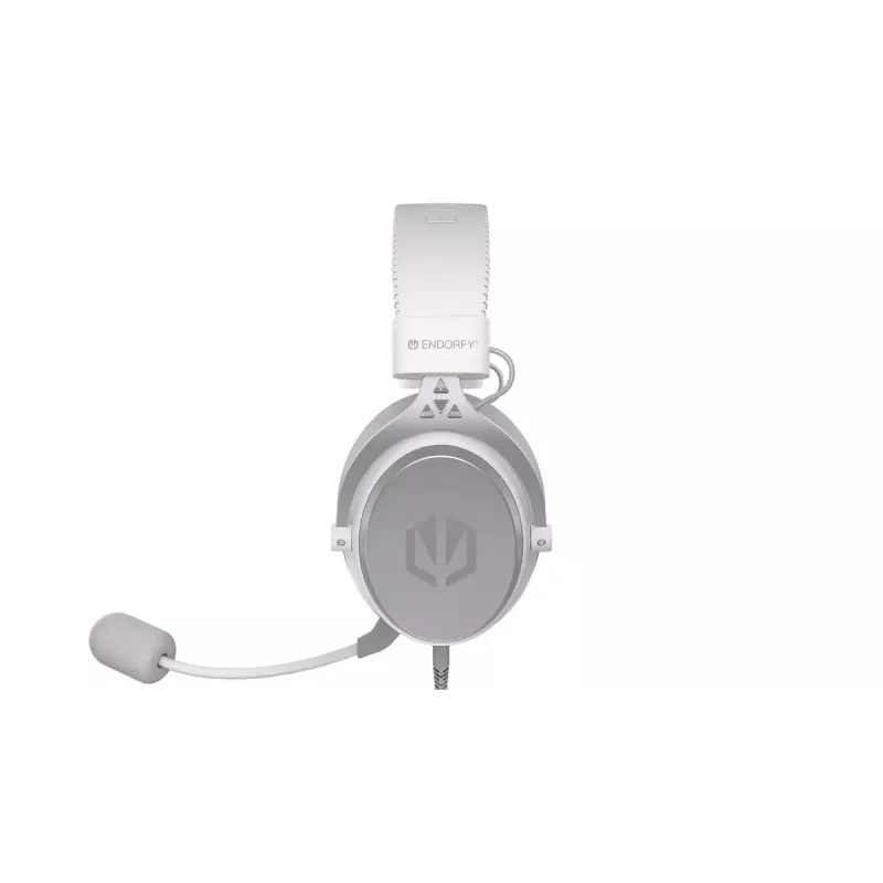 Auscultadores com microfone e fio ENDORFY VIRO Plus USB EY1A005, USB-A + ficha jack de 3,5 mm, 7.1, microfone amovível, 20–20000 Hz, cabo de 2,9 m, brancos (Onyx White)