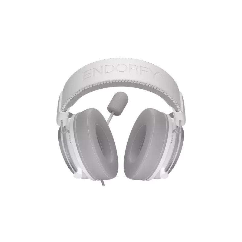 Auscultadores com microfone e fio ENDORFY VIRO Plus USB EY1A005, USB-A + ficha jack de 3,5 mm, 7.1, microfone amovível, 20–20000 Hz, cabo de 2,9 m, brancos (Onyx White)