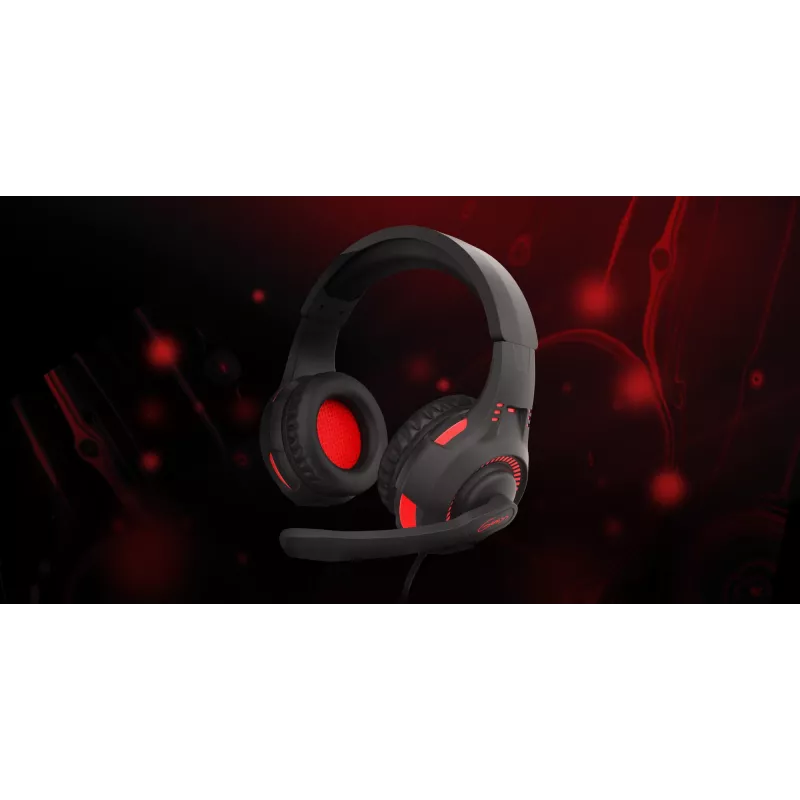 Headset GENESIS Radon 210 headset gaming com fios com arco de cabeça USB Type-A preto, vermelho
