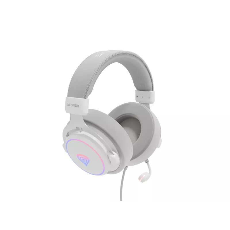 Headset GENESIS Neon 764 headset gaming com fios com arco de cabeça USB Type-A branco