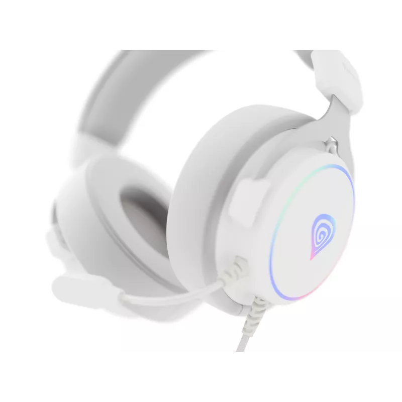 Headset GENESIS Neon 764 headset gaming com fios com arco de cabeça USB Type-A branco