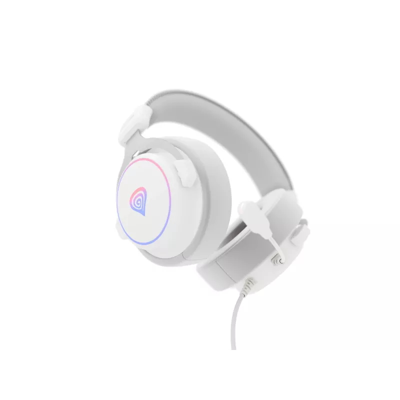 Headset GENESIS Neon 764 headset gaming com fios com arco de cabeça USB Type-A branco