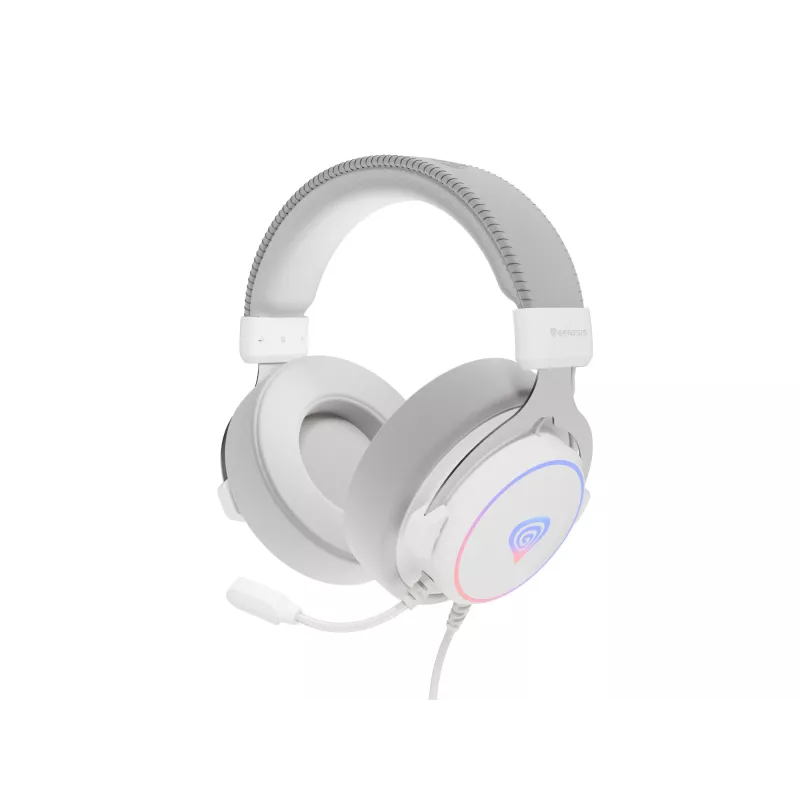 Headset GENESIS Neon 764 headset gaming com fios com arco de cabeça USB Type-A branco