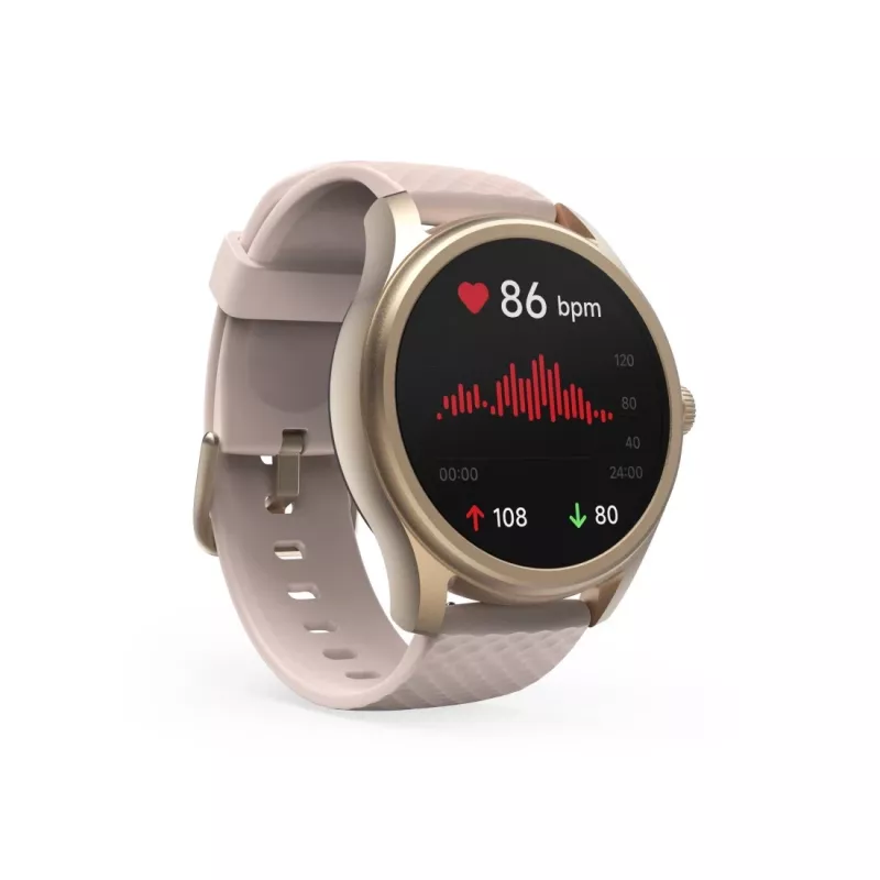 Smartwatch Hama 5010, monitorização do sono, redondo, à prova de água, 1,38 polegadas, rosa (00178616)