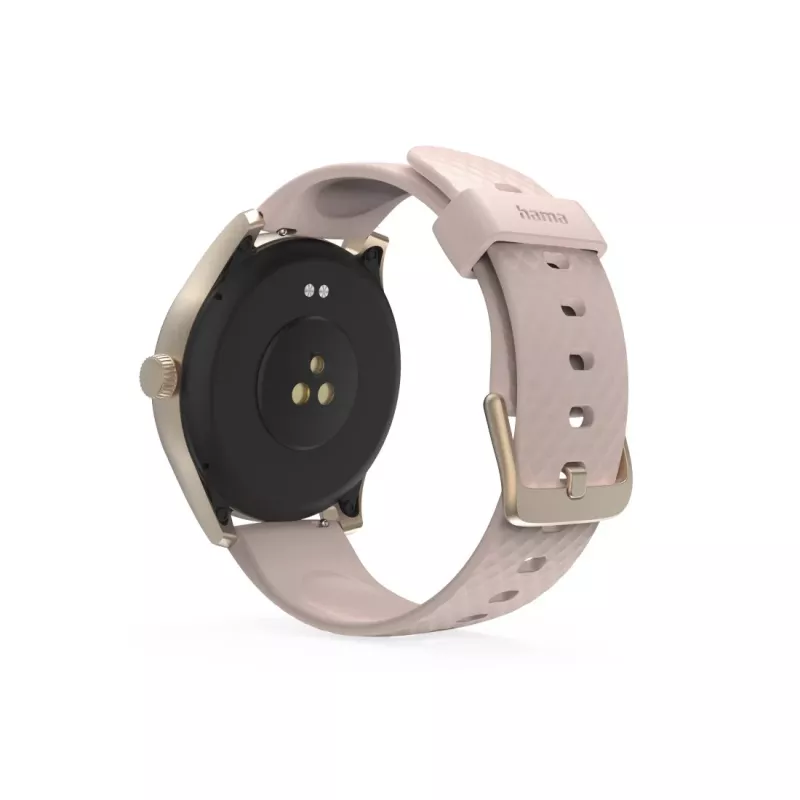 Smartwatch Hama 5010, monitorização do sono, redondo, à prova de água, 1,38 polegadas, rosa (00178616)