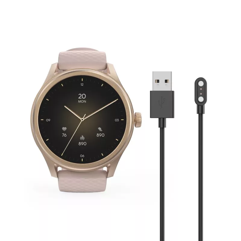Smartwatch Hama 5010, monitorização do sono, redondo, à prova de água, 1,38 polegadas, rosa (00178616)
