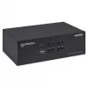 Comutador KVM Manhattan 4 portas 4K@30Hz USB-A áudio microfone