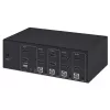 Comutador KVM Manhattan 4 portas 4K@30Hz USB-A áudio microfone