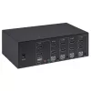 Comutador KVM Manhattan 4 portas 4K@30Hz USB-A áudio microfone