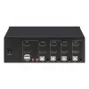 Comutador KVM Manhattan 4 portas 4K@30Hz USB-A áudio microfone