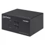 Comutador KVM Manhattan 2 portas 4K HDMI USB áudio controlo de 2 computadores
