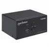 Comutador KVM Manhattan 2 portas 4K HDMI USB áudio controlo de 2 computadores