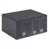 Comutador KVM Manhattan 2 portas 4K HDMI USB áudio controlo de 2 computadores