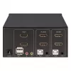 Comutador KVM Manhattan 2 portas 4K HDMI USB áudio controlo de 2 computadores