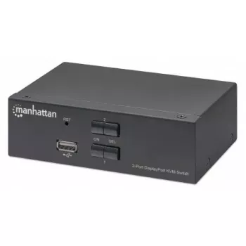 Comutador KVM Manhattan DisplayPort 1.2 2 portas 4K@60Hz USB-A áudio