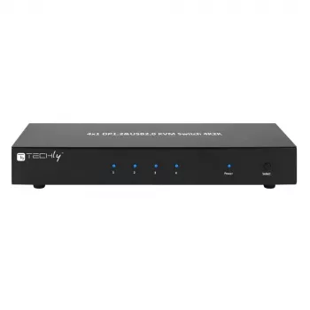 Comutador KVM Techly IDATA DP-KVM4 montagem em rack preto