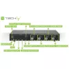 Comutador KVM Techly IDATA DP-KVM4 montagem em rack preto