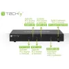 Comutador KVM Techly IDATA DP-KVM4 montagem em rack preto