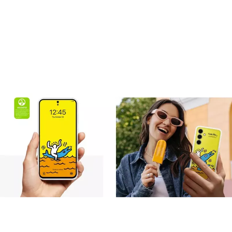 Capa Samsung Keith Haring Flipsuit Case para S24 FE amarela