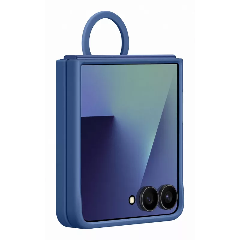 Samsung EF-PF766TNEGWW capa de silicone com anel para Galaxy Z Flip7, azul