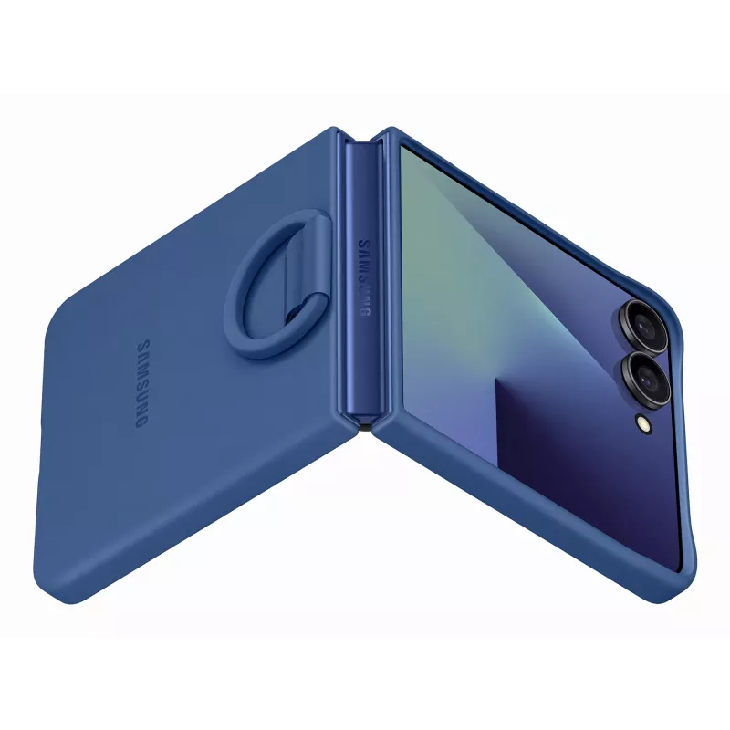 Samsung EF-PF766TNEGWW capa de silicone com anel para Galaxy Z Flip7, azul