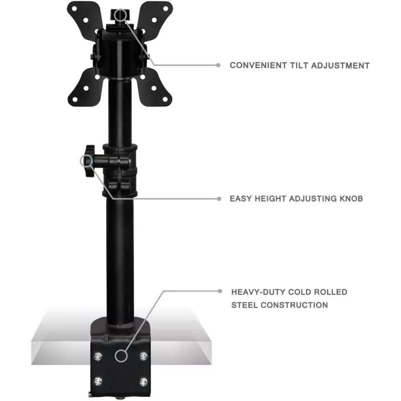 Techly ICA-LCD 500BK suporte de secretária para monitor 13–30 polegadas (76,2 cm), até 15 kg, VESA 75x75/100x100, preto