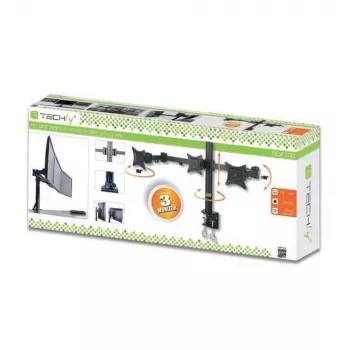 Suporte de secretária Techly 13-24 polegadas para 3 monitores com morsa ICA-LCD 482-T