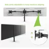 Suporte de secretária Techly 13-24 polegadas para 3 monitores com morsa ICA-LCD 482-T