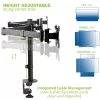 Suporte de secretária Techly 13-24 polegadas para 3 monitores com morsa ICA-LCD 482-T