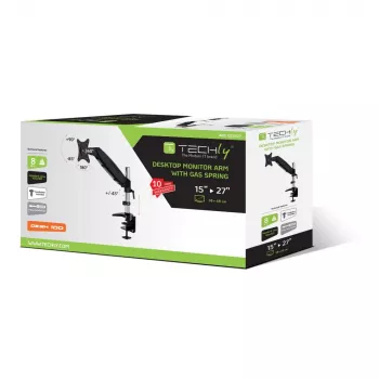 Suporte de secretária Techly com mola a gás para monitor 15-27 polegadas 360mm preto ICA-LCD 111-BK