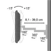 Techly ICA-LCD 104 suporte de parede para LCD 13–30 polegadas, 3 articulações, inclinável e giratório, até 15 kg, VESA 75x75/100x100, prateado