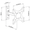 Techly ICA-LCD 2901 suporte de parede para TV LCD 13–37 polegadas, inclinável e giratório, até 25 kg, VESA 75x75–200x200, preto