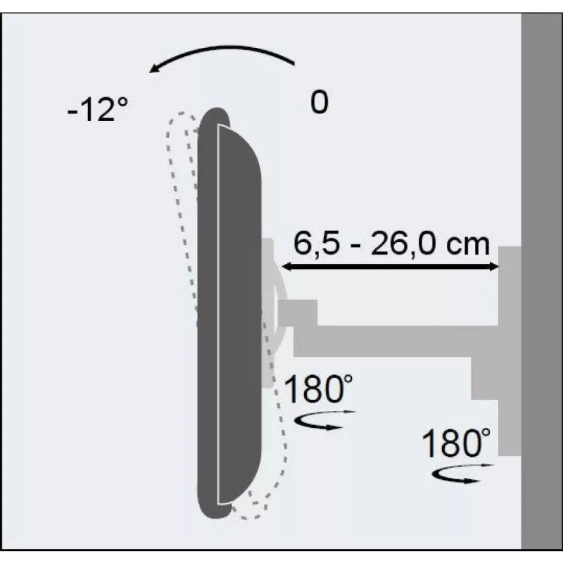 Techly ICA-LCD 2901 suporte de parede para TV LCD 13–37 polegadas, inclinável e giratório, até 25 kg, VESA 75x75–200x200, preto