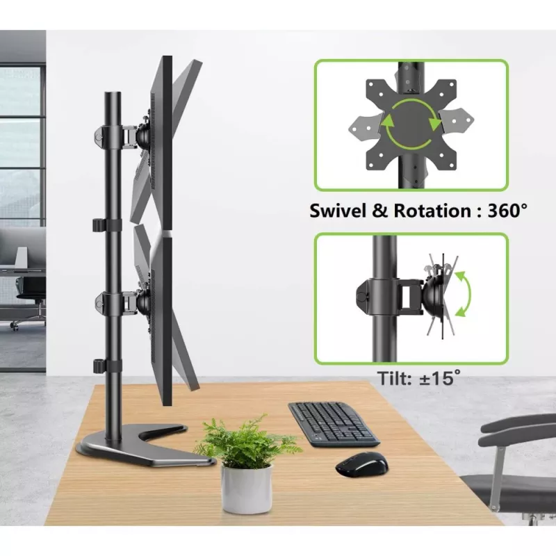 Suporte de monitor Techly ICA-LCD 2520V 68,6 cm (27 polegadas) de secretária preto