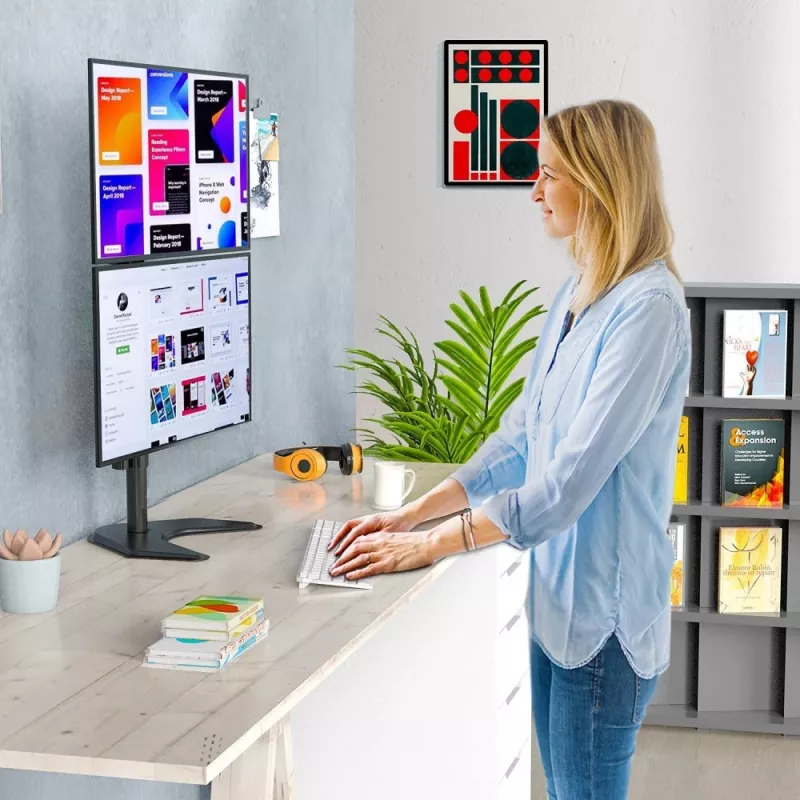 Suporte de monitor Techly ICA-LCD 2520V 68,6 cm (27 polegadas) de secretária preto