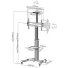 Suporte de chão com rodas Techly para LCD / LED / Plasma 37-70 com prateleira ICA-TR15