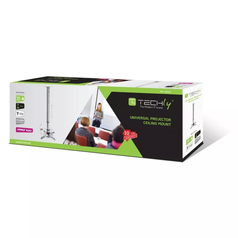 Extensão para suporte de teto de projetor Techly 60–102 cm prateado ICA-PM 102XL