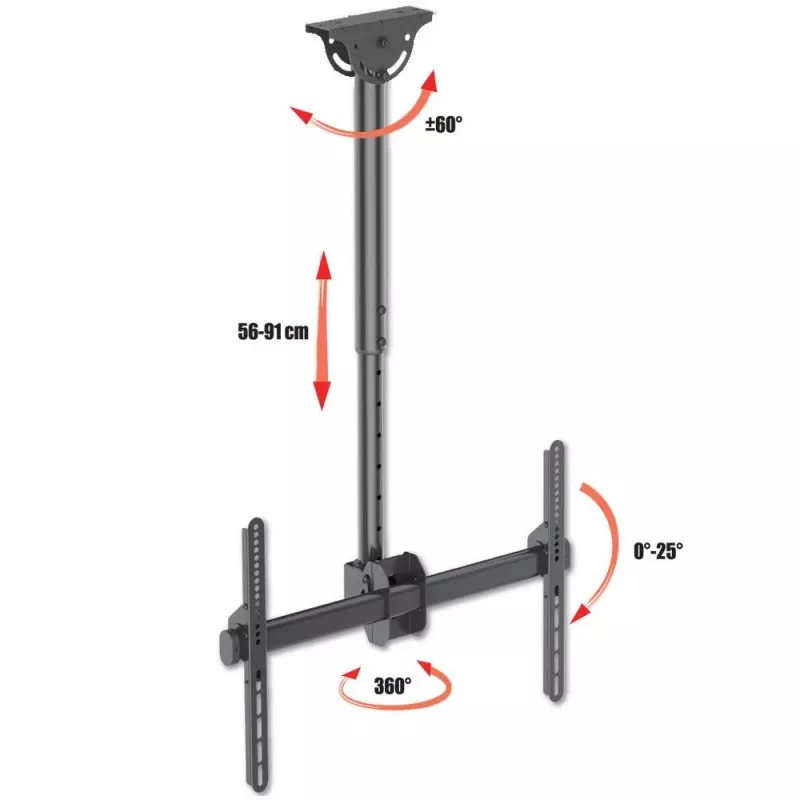 Suporte de teto telescópico Techly 37-70 universal para TV LED LCD ICA-CPLB 946S