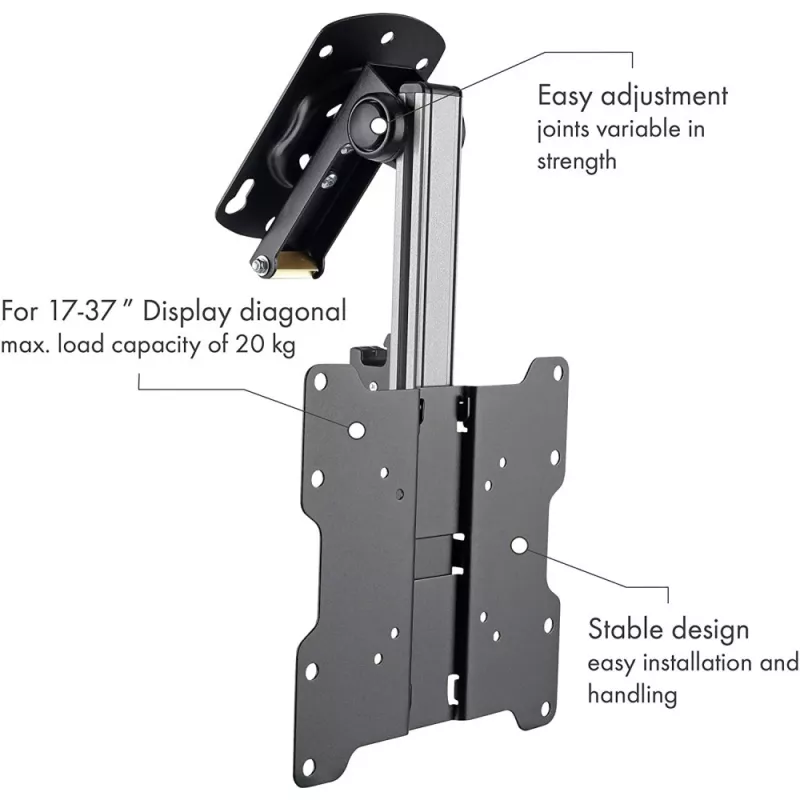 Suporte de teto retrátil dobrável Techly para TV LED/LCD 17–37 polegadas preto