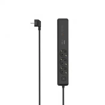 Hama 00223192 cabo de extensão 1,4 m 3 tomadas AC interior preto, cinzento