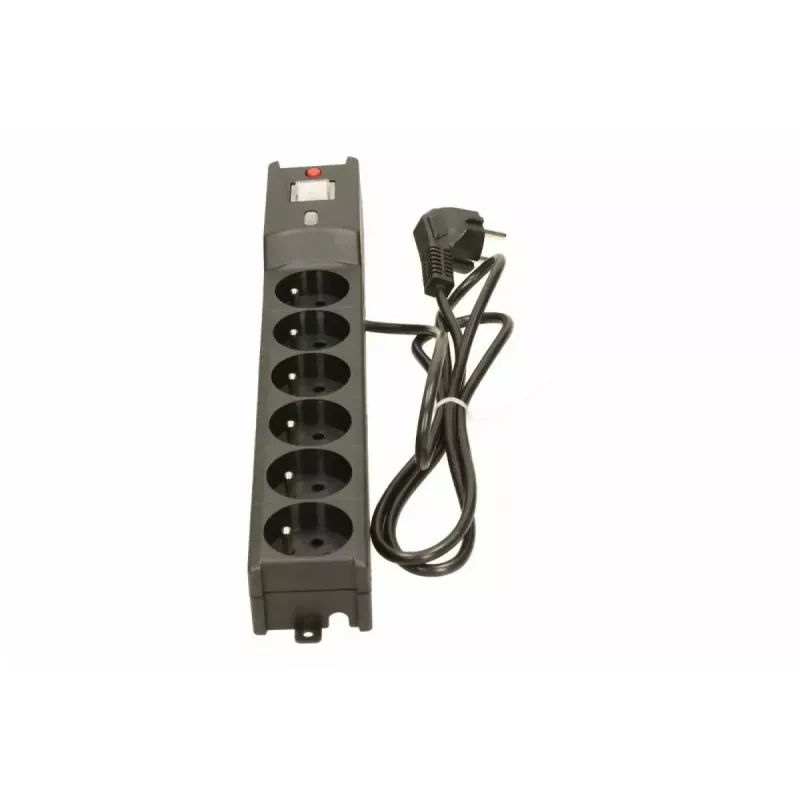 Lestar LX 610 G-A extensão com proteção contra sobretensões, 6 tomadas, cabo de 1,5 m, 155 J, 230 V, 10 A, com interruptor, preta