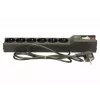 Lestar LX 610 G-A extensão com proteção contra sobretensões, 6 tomadas, cabo de 1,5 m, 155 J, 230 V, 10 A, com interruptor, preta