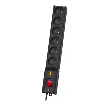 Proteção contra sobretensões lestar LX 610 G-A – 6 saídas AC, IEC 320, cabo 1,5 m, 155 J, 230 V, preto