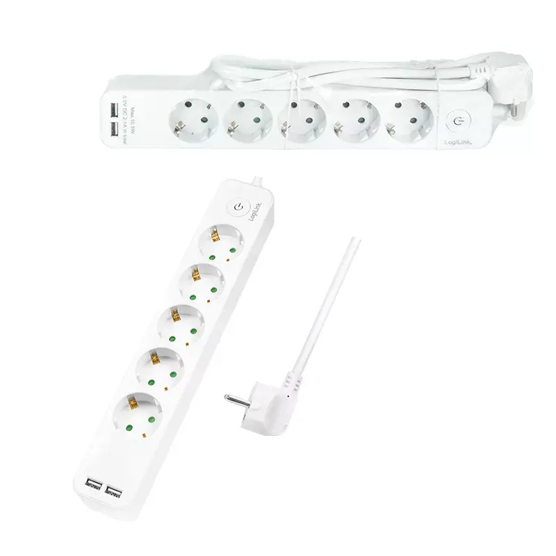 Extensão elétrica LogiLink LPS249U 1,5 m 5 tomadas AC interior branco