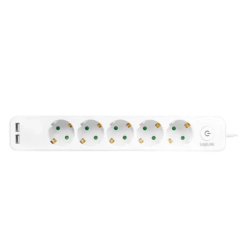 Extensão elétrica LogiLink LPS249U 1,5 m 5 tomadas AC interior branco